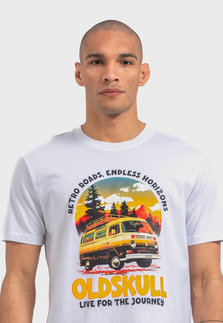 OLDSKULL OLDSKULL Wrldvibe Adventure Van Logo Graphic Printshirt Herren - White - 0 | SportScheck
