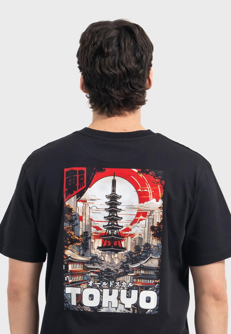 OLDSKULL OLDSKULL Tokyo Skyline Manga Graphic Printshirt Herren - Black - 0 | SportScheck