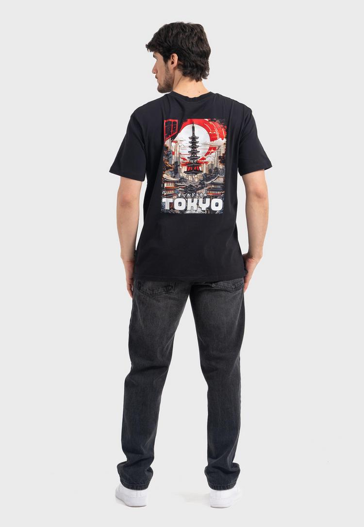 OLDSKULL OLDSKULL Tokyo Skyline Manga Graphic Printshirt Herren - Black - 1 | SportScheck