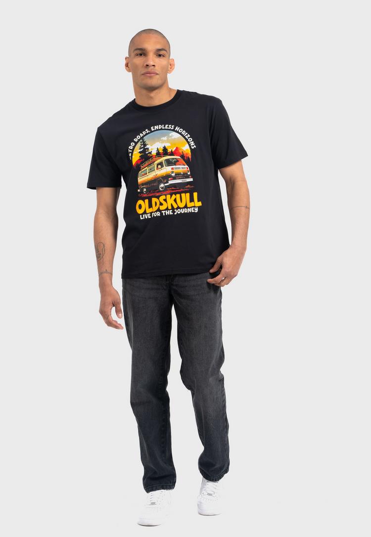 OLDSKULL OLDSKULL Wrldvibe Adventure Van Logo Graphic Printshirt Herren - Black - 1 | SportScheck