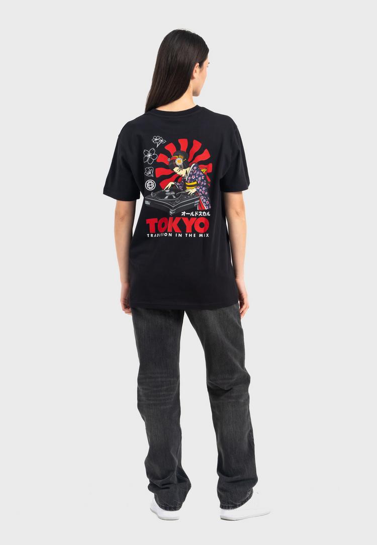 OLDSKULL OLDSKULL Asian Neon Djane Logo Graphic Printshirt - Black - 2 | SportScheck
