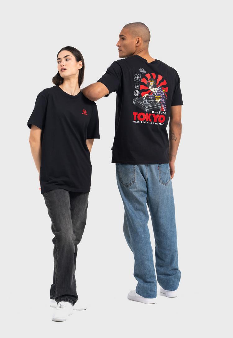 OLDSKULL OLDSKULL Asian Neon Djane Logo Graphic Printshirt - Black - 3 | SportScheck