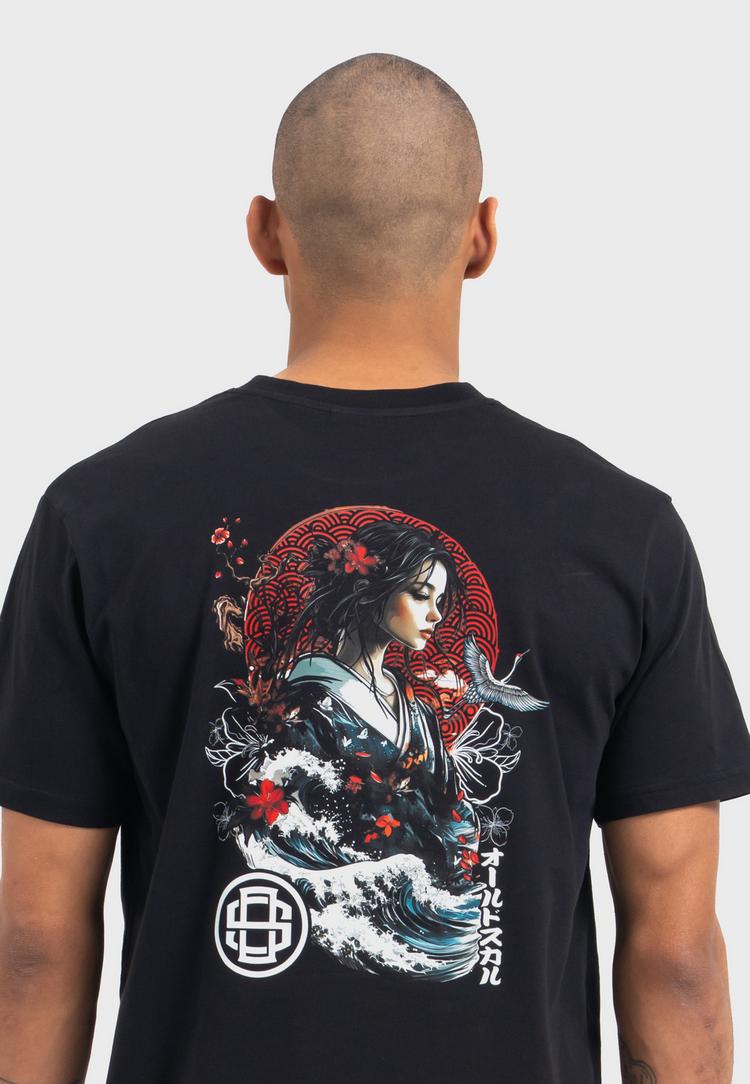 OLDSKULL OLDSKULL Asian Blossom Queen Logo Graphic Printshirt Herren - Black - 1 | SportScheck