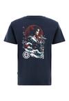 OLDSKULL Asian Blossom Queen Logo Graphic Printshirt Herren - Navy Blue