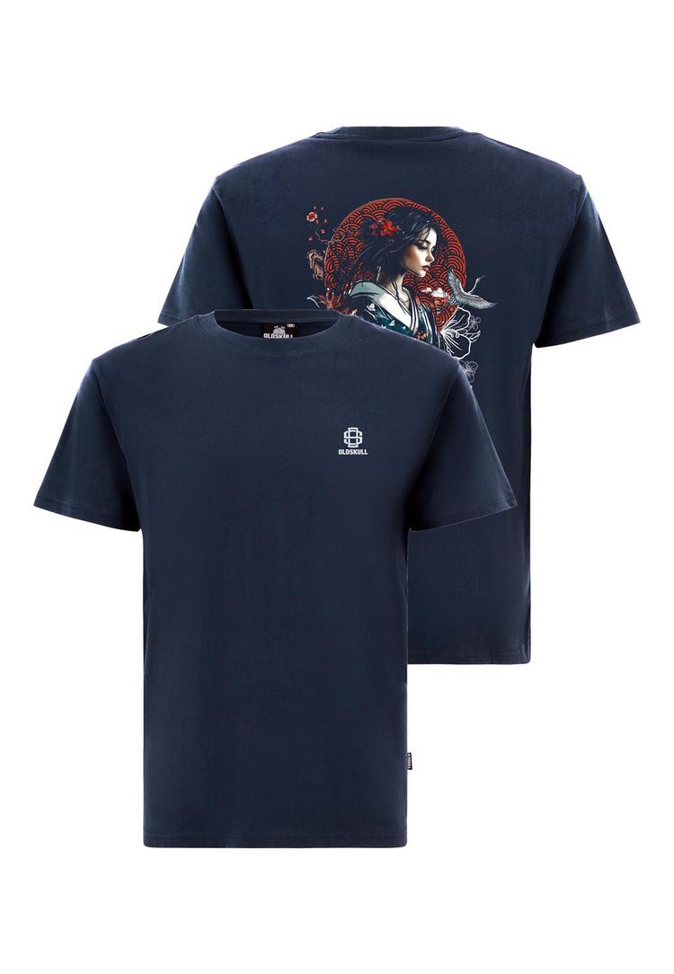 OLDSKULL OLDSKULL Asian Blossom Queen Logo Graphic Printshirt Herren - Navy Blue - 0 | SportScheck