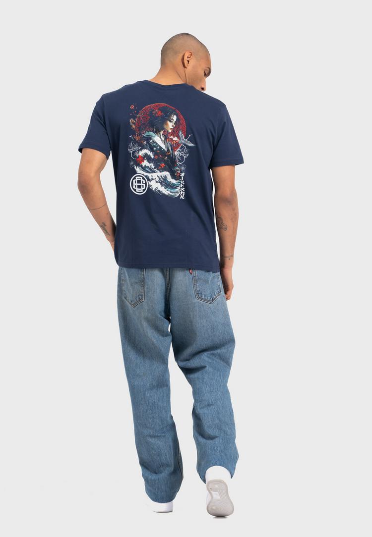 OLDSKULL OLDSKULL Asian Blossom Queen Logo Graphic Printshirt Herren - Navy Blue - 0 | SportScheck