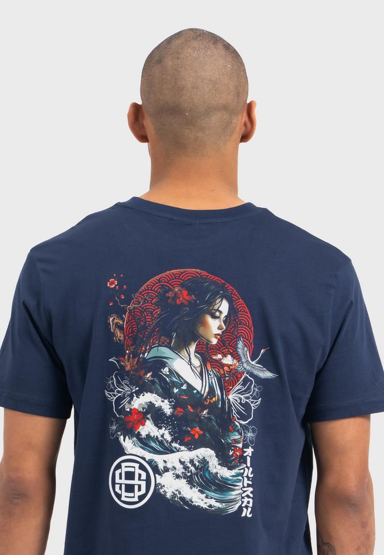 OLDSKULL OLDSKULL Asian Blossom Queen Logo Graphic Printshirt Herren - Navy Blue - 0 | SportScheck