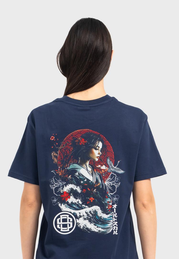 OLDSKULL OLDSKULL Asian Blossom Queen Logo Graphic Printshirt Herren - Navy Blue - 1 | SportScheck