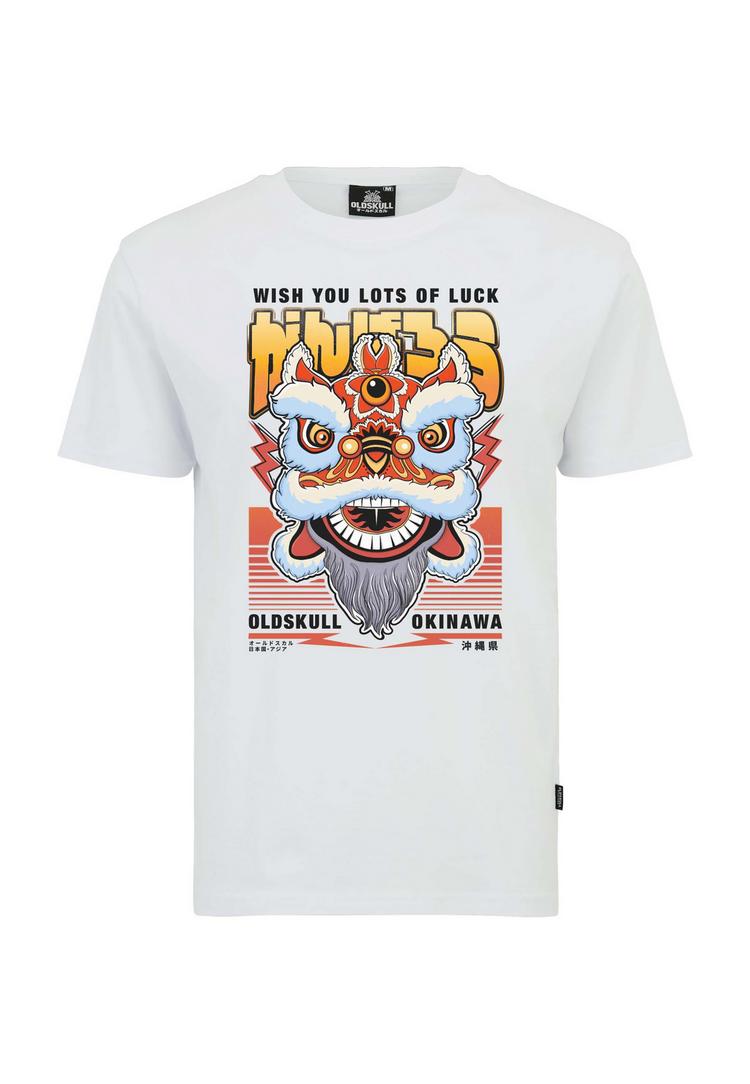 OLDSKULL OLDSKULL Asian Lucky Dragon Graphic Printshirt - White - 0 | SportScheck