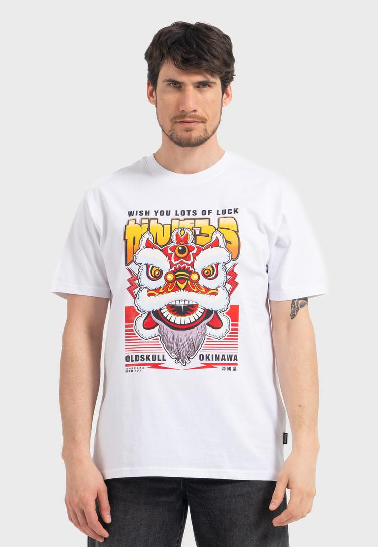 OLDSKULL OLDSKULL Asian Lucky Dragon Graphic Printshirt - White - 1 | SportScheck