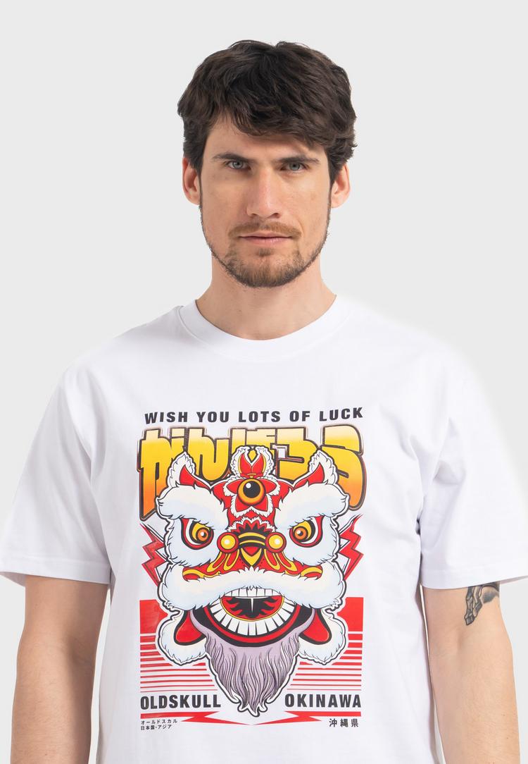 OLDSKULL OLDSKULL Asian Lucky Dragon Graphic Printshirt - White - 0 | SportScheck