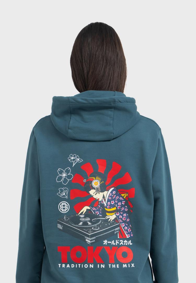 OLDSKULL OLDSKULL Asian Neon Djane Logo Graphic Hoodie - Dark Green - 0 | SportScheck