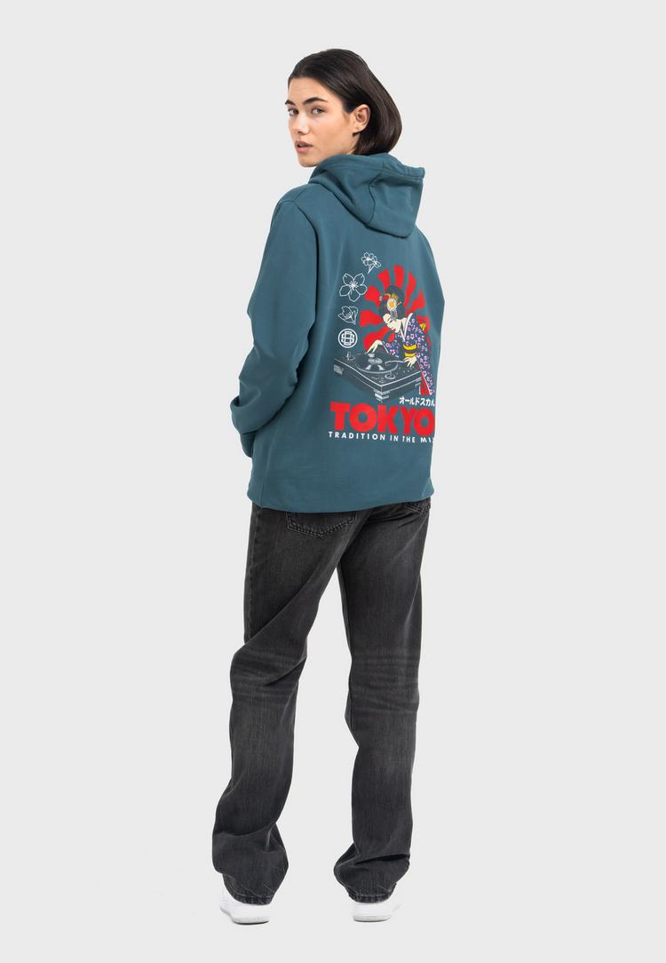 OLDSKULL OLDSKULL Asian Neon Djane Logo Graphic Hoodie - Dark Green - 1 | SportScheck