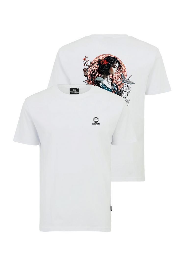 OLDSKULL OLDSKULL Asian Blossom Queen Logo Graphic Printshirt Herren - White - 0 | SportScheck