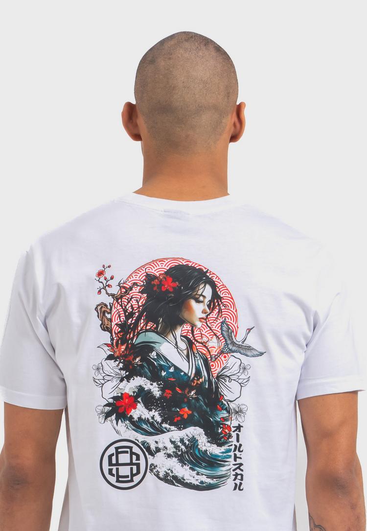 OLDSKULL OLDSKULL Asian Blossom Queen Logo Graphic Printshirt Herren - White - 0 | SportScheck
