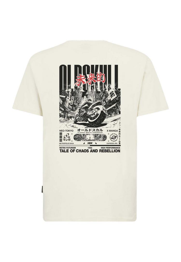 OLDSKULL OLDSKULL Asian Futurism Rider Graphic Printshirt Herren - Off White - 0 | SportScheck