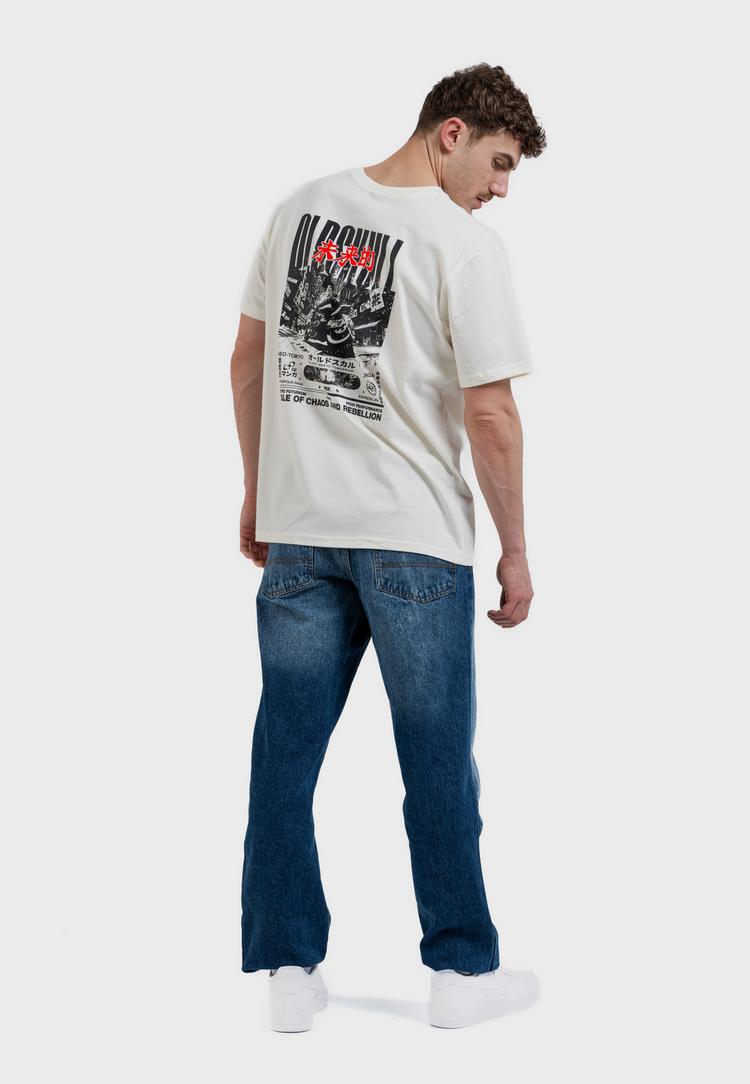 OLDSKULL OLDSKULL Asian Futurism Rider Graphic Printshirt Herren - Off White - 0 | SportScheck