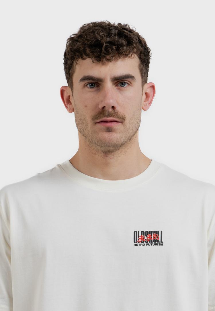 OLDSKULL OLDSKULL Asian Futurism Rider Graphic Printshirt Herren - Off White - 1 | SportScheck