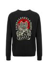 OLDSKULL Asian Rebel Cat Kanji Graphic Sweatshirt Herren - Black