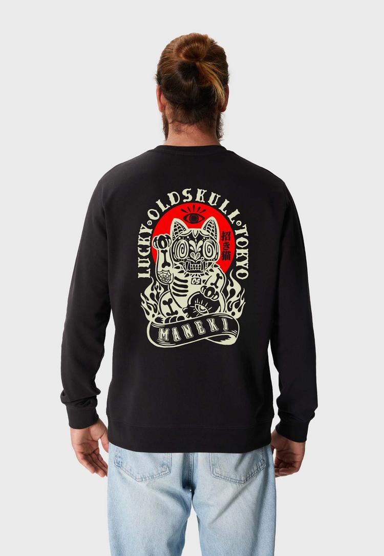 OLDSKULL OLDSKULL Asian Rebel Cat Kanji Graphic Sweatshirt Herren - Black - 0 | SportScheck