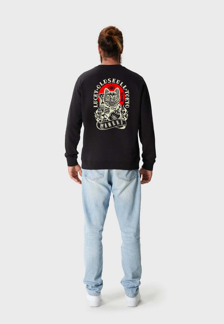 OLDSKULL OLDSKULL Asian Rebel Cat Kanji Graphic Sweatshirt Herren - Black - 1 | SportScheck