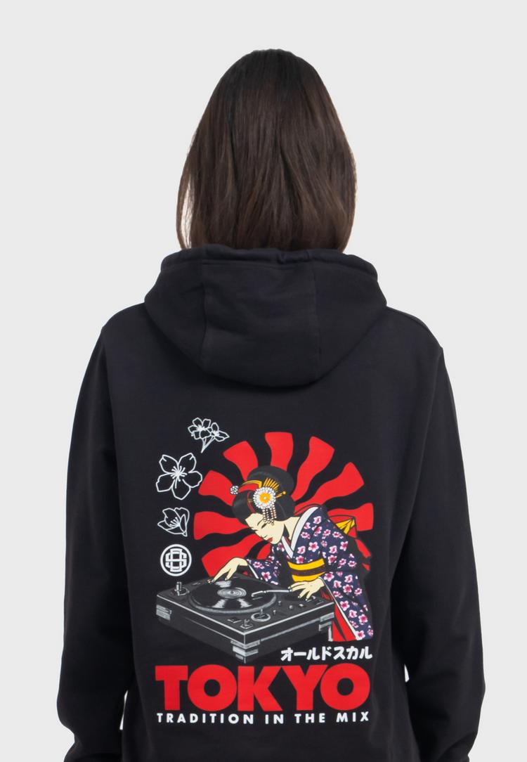 OLDSKULL OLDSKULL Asian Neon Djane Logo Graphic Hoodie - Black - 1 | SportScheck