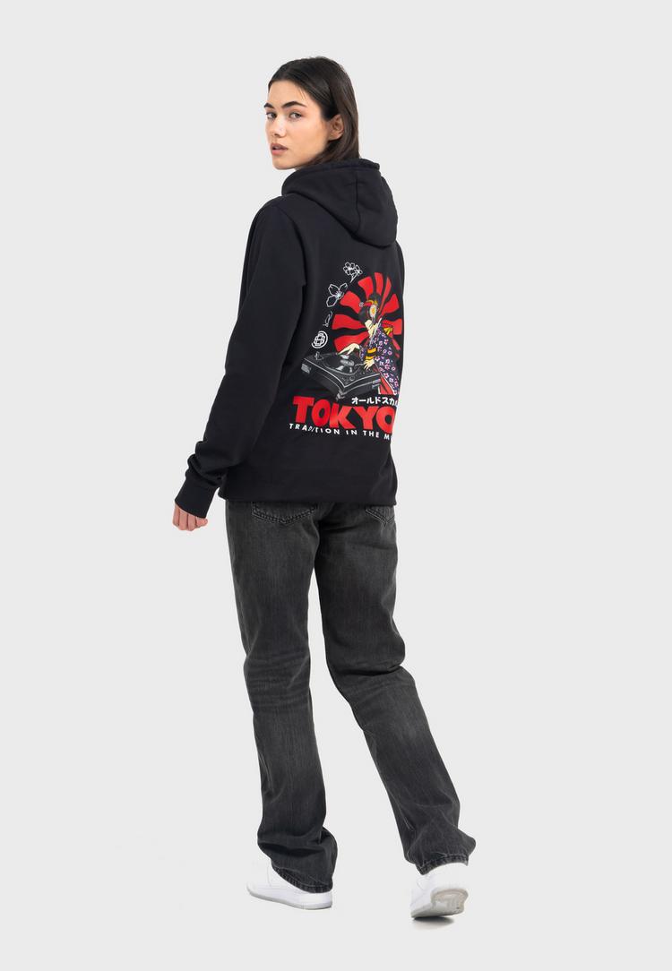 OLDSKULL OLDSKULL Asian Neon Djane Logo Graphic Hoodie - Black - 2 | SportScheck