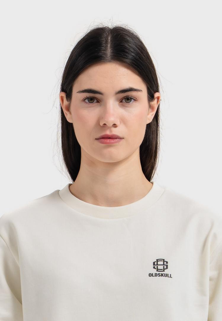 OLDSKULL OLDSKULL Basic Oldskull 25 Logo Sweatshirt - Off White - 1 | SportScheck