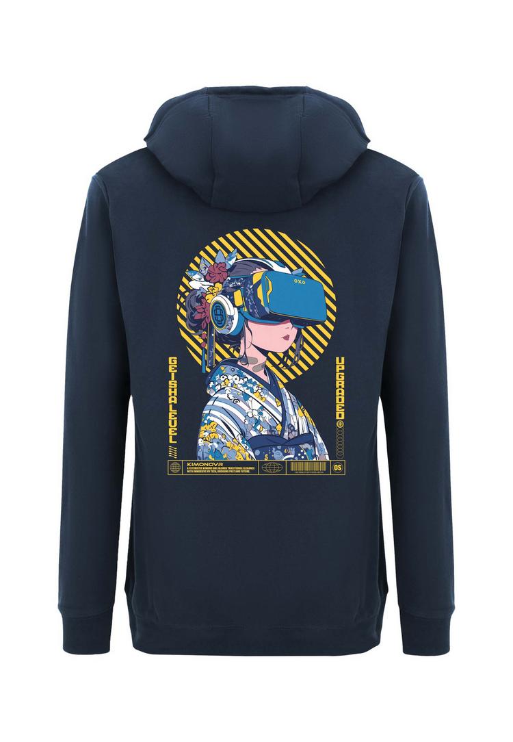 OLDSKULL OLDSKULL Asian Virtual Logo Graphic Hoodie - Navy Blue - 0 | SportScheck