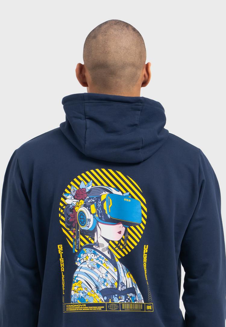 OLDSKULL OLDSKULL Asian Virtual Logo Graphic Hoodie - Navy Blue - 0 | SportScheck