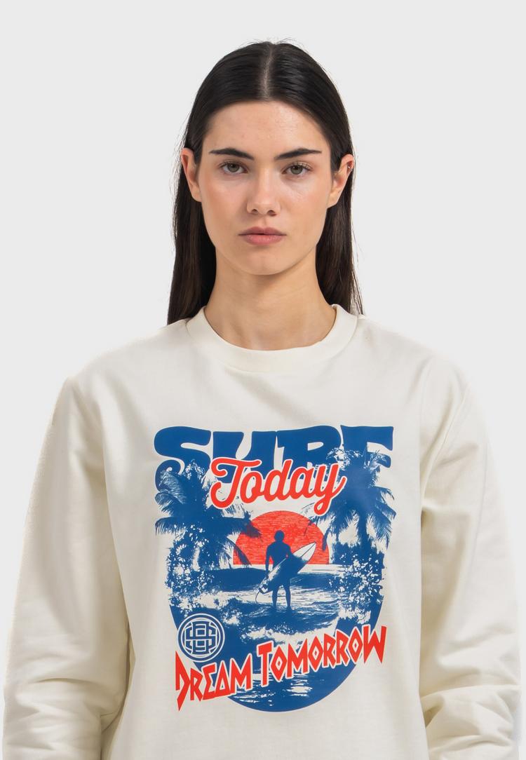 OLDSKULL OLDSKULL Wrldvibe Surf Dreams Graphic Sweatshirt Herren - Off White - 1 | SportScheck