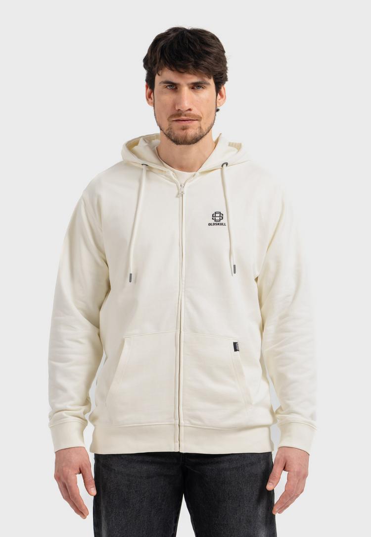 OLDSKULL OLDSKULL Basic Oldskull 25 Logo Sweatjacke - Off White - 0 | SportScheck