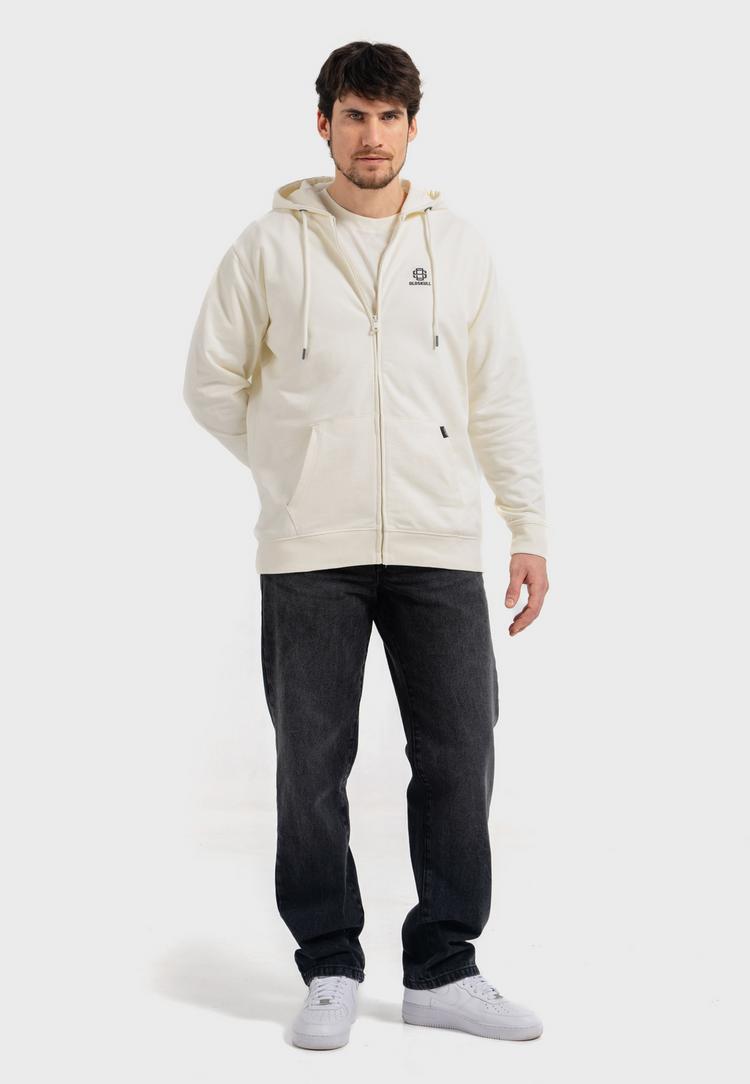 OLDSKULL OLDSKULL Basic Oldskull 25 Logo Sweatjacke - Off White - 1 | SportScheck