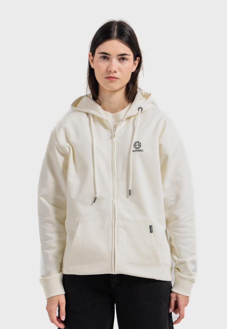 OLDSKULL OLDSKULL Basic Oldskull 25 Logo Sweatjacke - Off White - 2 | SportScheck