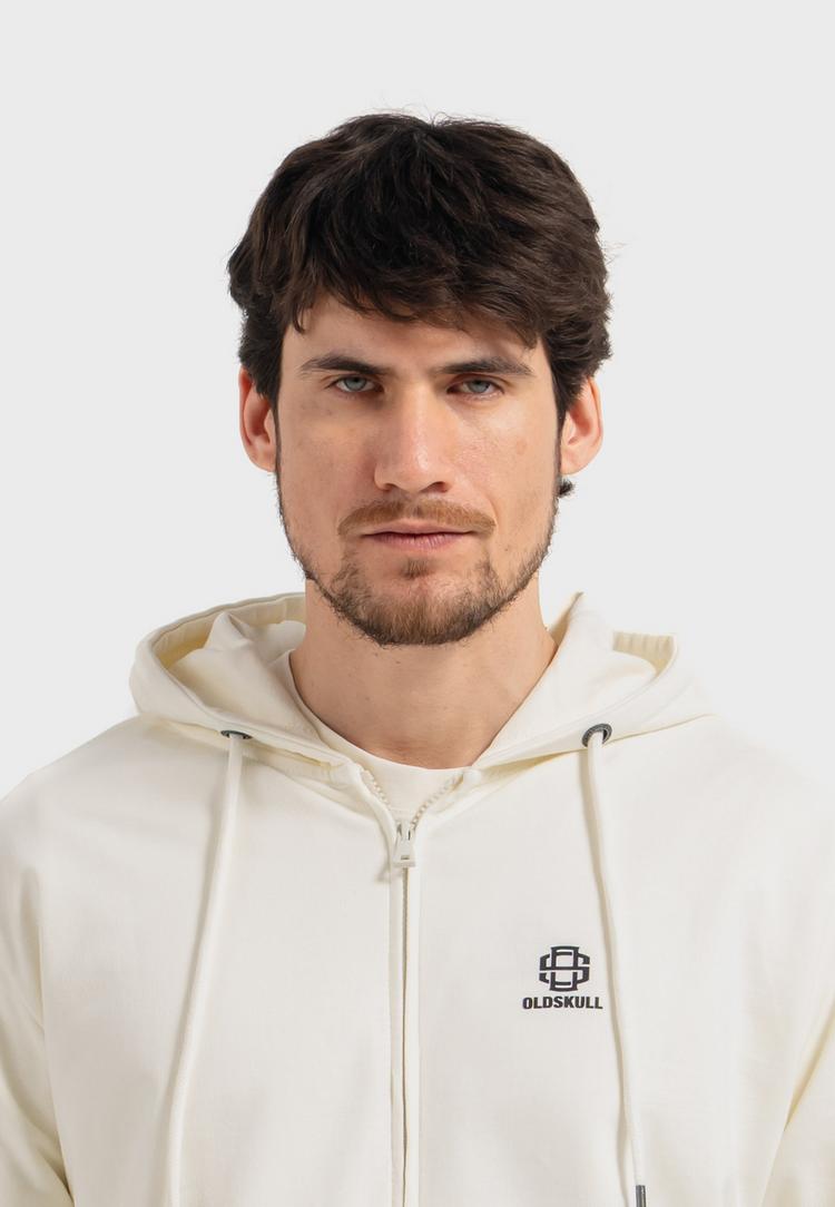 OLDSKULL OLDSKULL Basic Oldskull 25 Logo Sweatjacke - Off White - 0 | SportScheck
