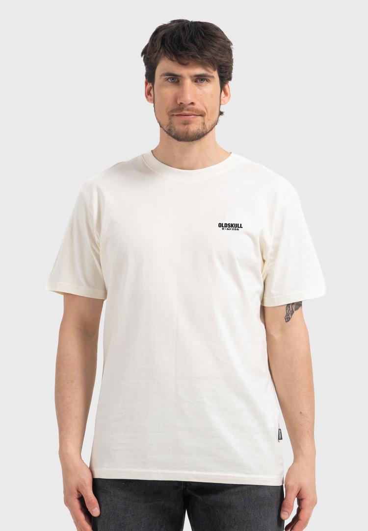 OLDSKULL OLDSKULL Asian Manga Inspired Logo Graphic Printshirt Herren - Off White - 3 | SportScheck