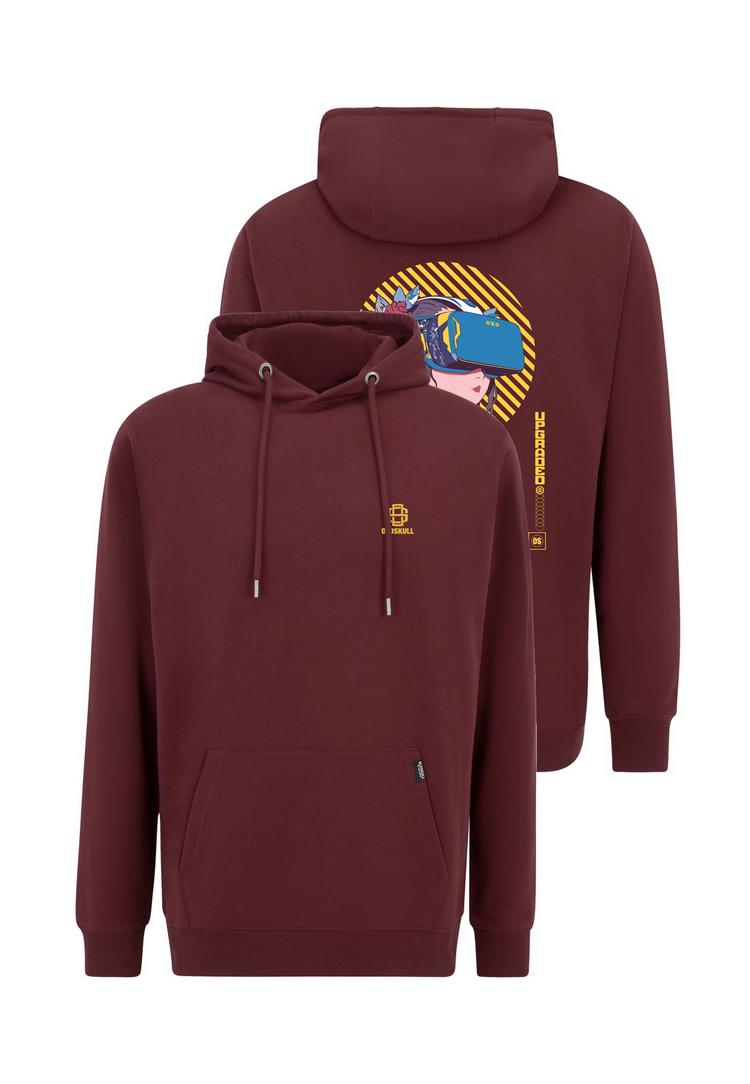OLDSKULL OLDSKULL Asian Virtual Logo Graphic Hoodie - Burgundy - 0 | SportScheck