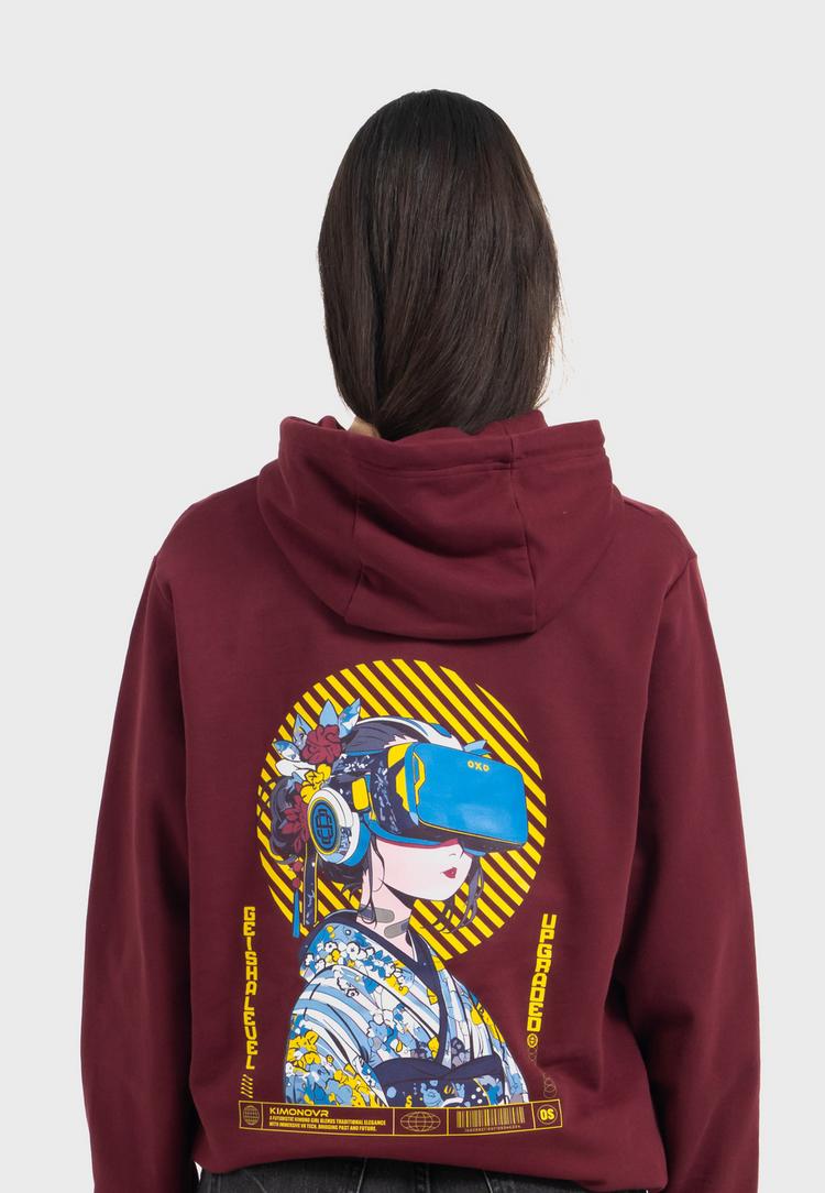 OLDSKULL OLDSKULL Asian Virtual Logo Graphic Hoodie - Burgundy - 1 | SportScheck