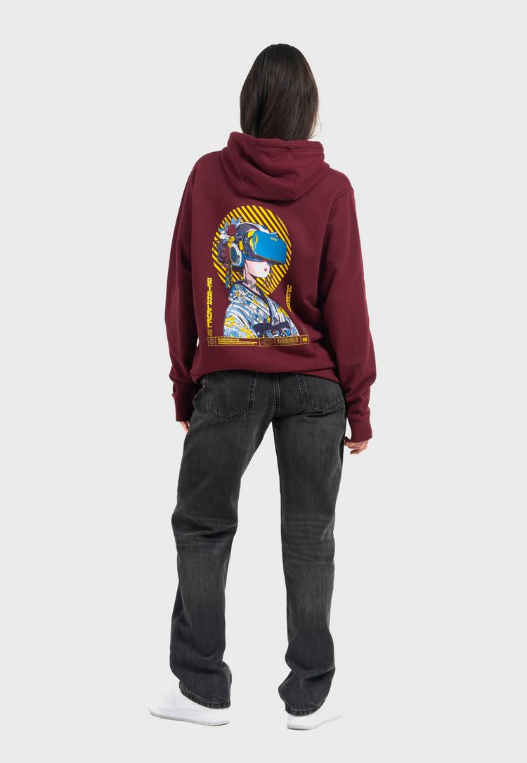 OLDSKULL OLDSKULL Asian Virtual Logo Graphic Hoodie - Burgundy - 2 | SportScheck