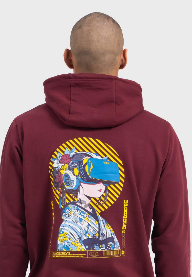 OLDSKULL OLDSKULL Asian Virtual Logo Graphic Hoodie - Burgundy - 0 | SportScheck