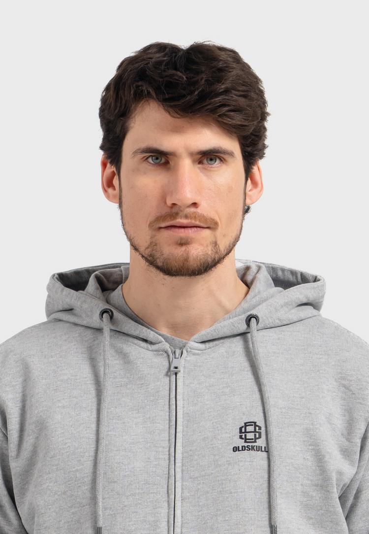 OLDSKULL OLDSKULL Basic Oldskull 25 Logo Sweatjacke - Heather Grey - 0 | SportScheck