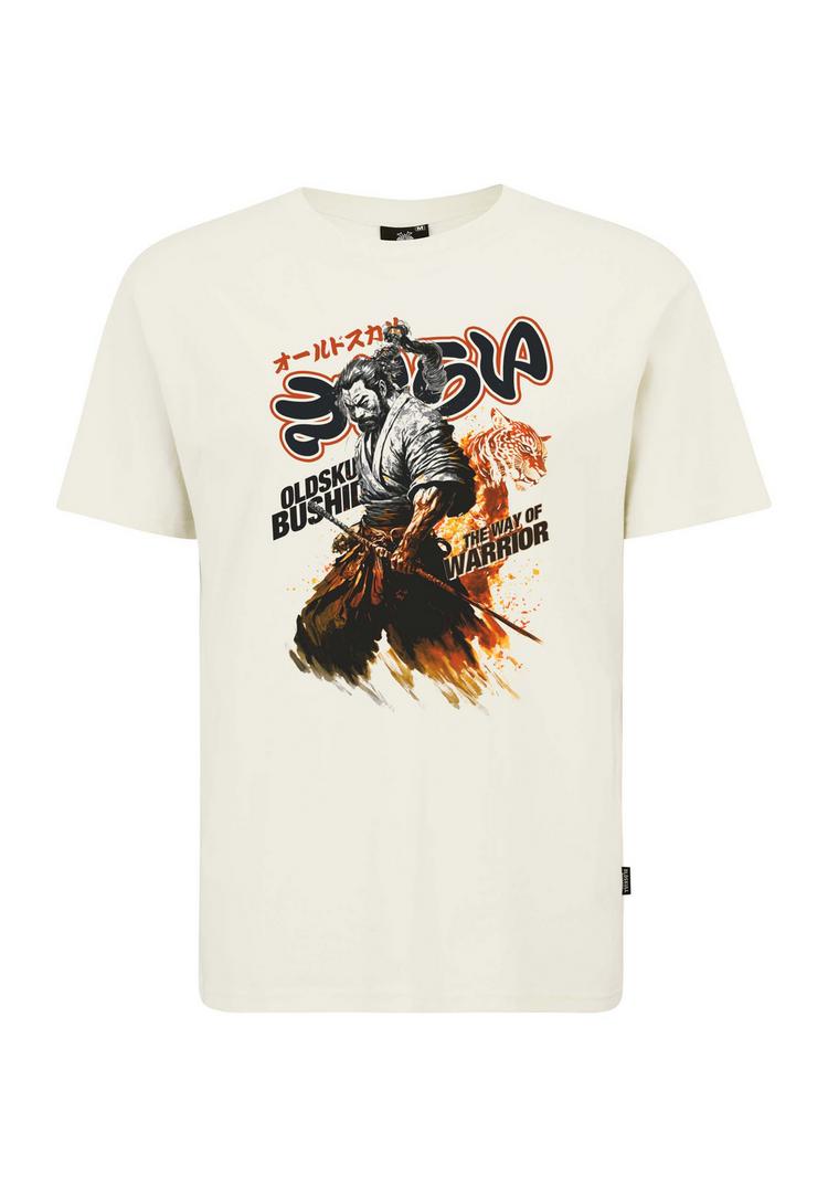 OLDSKULL OLDSKULL Japanese Samurai Warrior Graphic Printshirt Herren - Off White - 0 | SportScheck