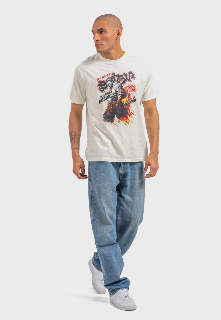OLDSKULL OLDSKULL Japanese Samurai Warrior Graphic Printshirt Herren - Off White - 1 | SportScheck