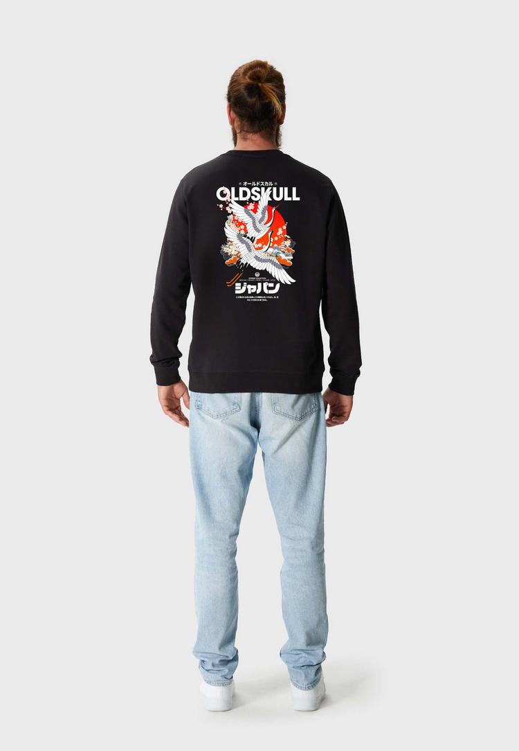 OLDSKULL OLDSKULL Asian Crane Beauty Logo Graphic Sweatshirt Herren - Black - 1 | SportScheck