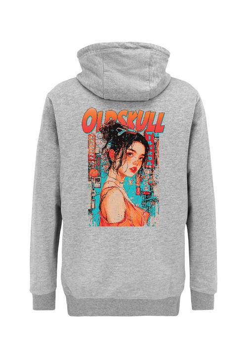 OLDSKULL Retro Pixel Lady Logo Graphic Hoodie Herren