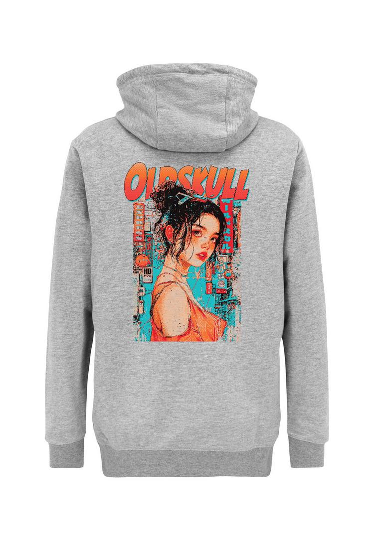 OLDSKULL OLDSKULL Retro Pixel Lady Logo Graphic Hoodie Herren - Heather Grey - 0 | SportScheck