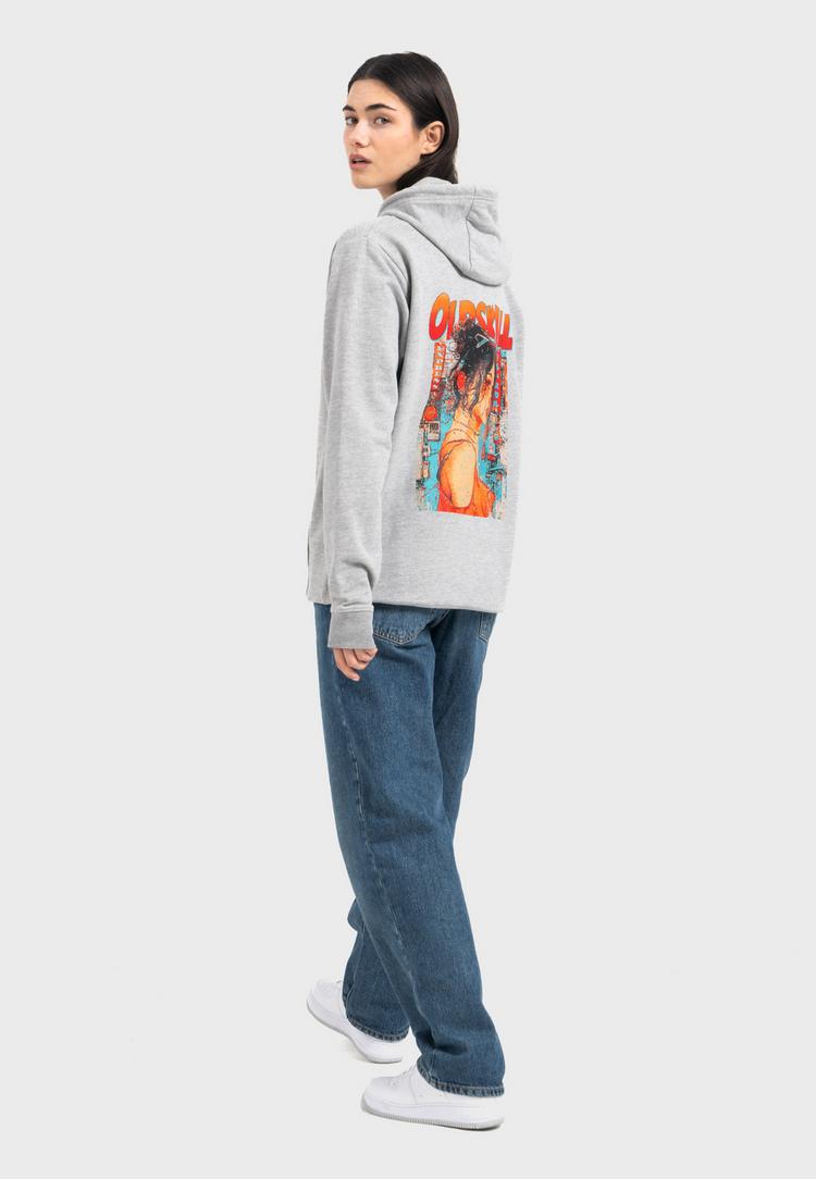 OLDSKULL OLDSKULL Retro Pixel Lady Logo Graphic Hoodie Herren - Heather Grey - 1 | SportScheck
