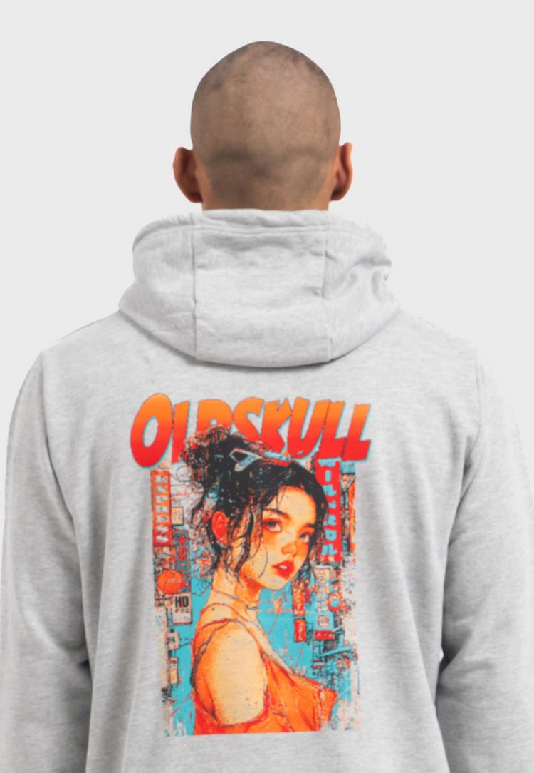 OLDSKULL OLDSKULL Retro Pixel Lady Logo Graphic Hoodie Herren - Heather Grey - 0 | SportScheck