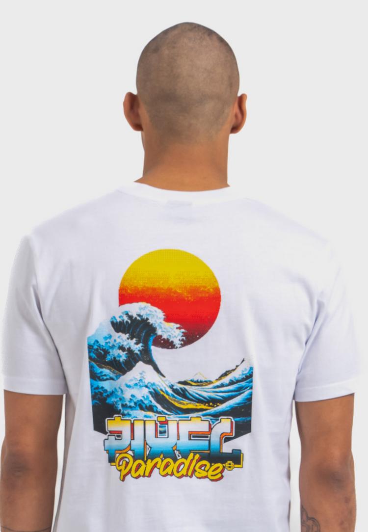 OLDSKULL OLDSKULL Retro Pixel Wave Logo Graphic Printshirt Herren - White - 0 | SportScheck