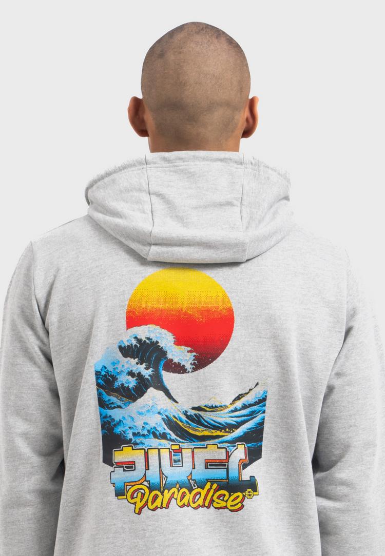OLDSKULL OLDSKULL Retro Pixel Wave Logo Graphic Hoodie - Heather Grey - 0 | SportScheck
